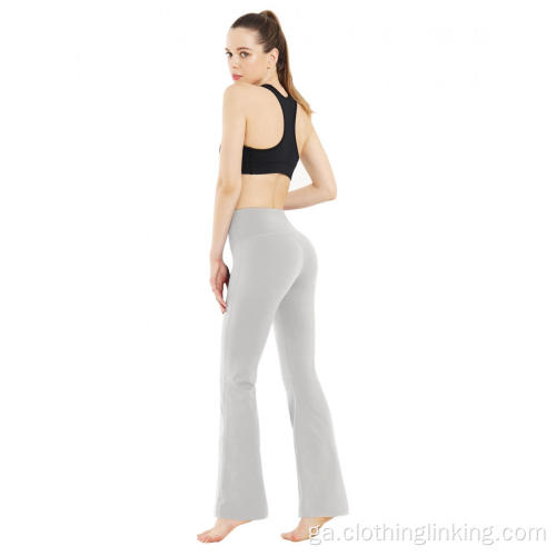 Pants yoga bootcut dubh na mban